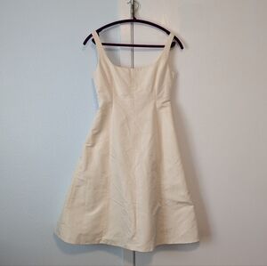 J. Crew 100% silk cream white midi dress